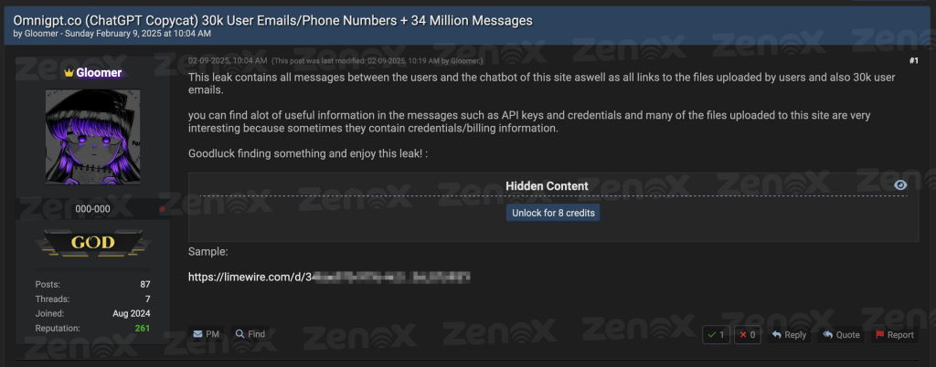 OmniGPT BreachForums Post
